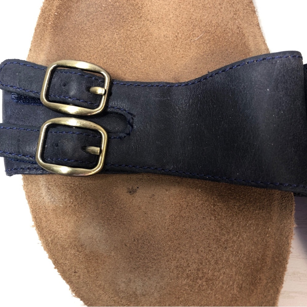 Dansko Blythe Navy Milled Nubuck Leather Platform Sandal  Size 38/US 7.5-8 - Picture 2 of 8